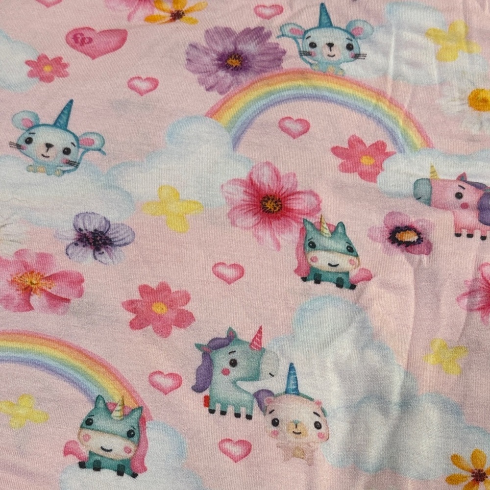 EUC POSH PEANUT Cute Unicorn and Rainbow Print swaddle fisher-price bamboo love